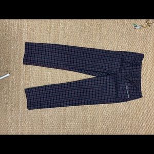 Margaret M plaid skinny/straight leg pants